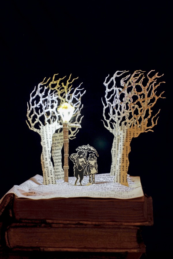 Tumnus and Lucy Narnia book sculpture 1 web