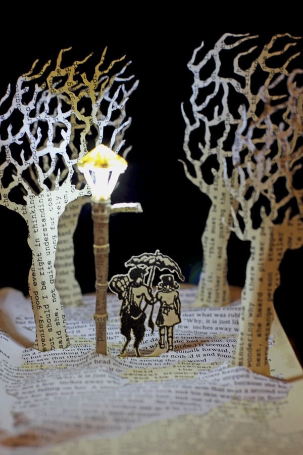 Tumnus and Lucy Narnia book sculpture 4 web
